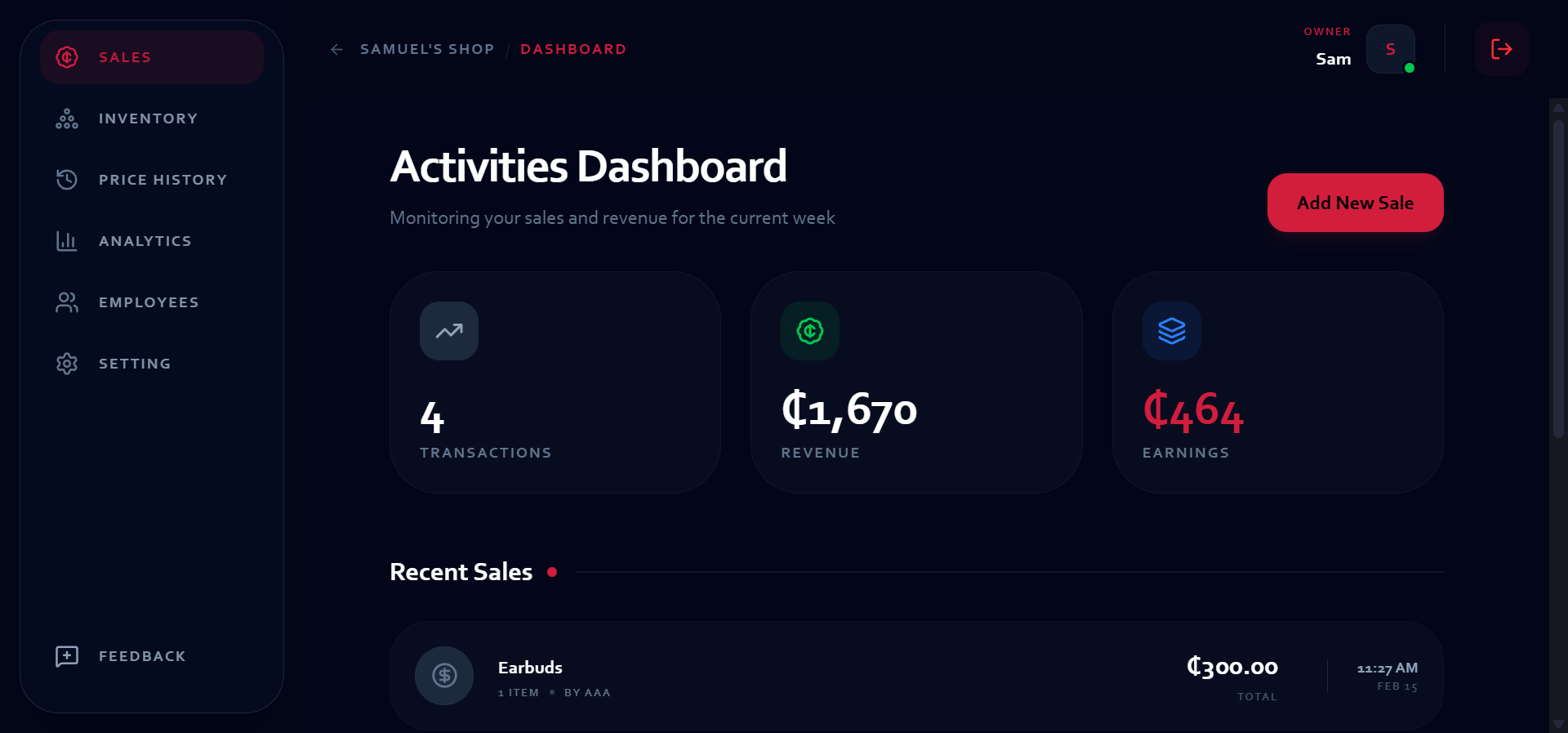 Salioto Dashboard